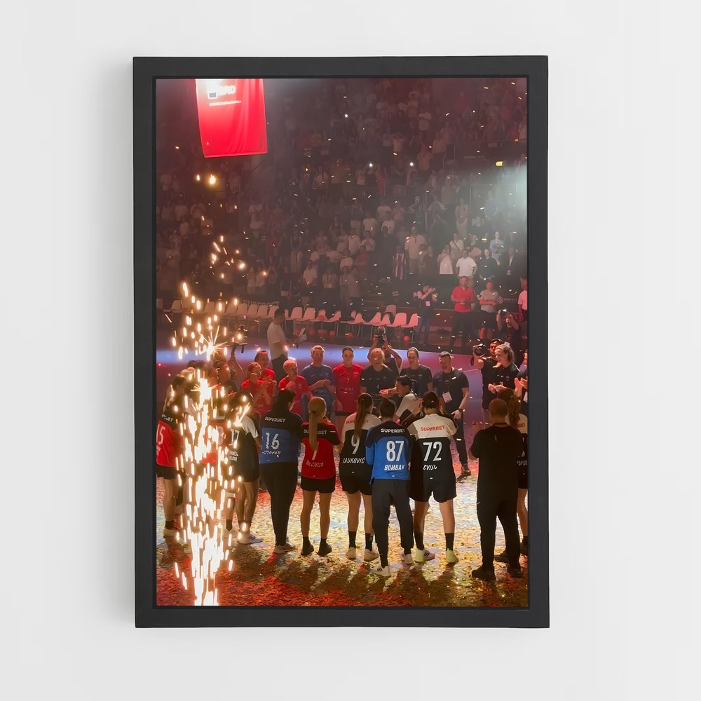 Poster Flamme et Amitié – affiche Handball (vue 2)
